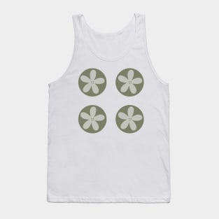 Modern Minimal Flower in Circle - sage green 4 pack Tank Top